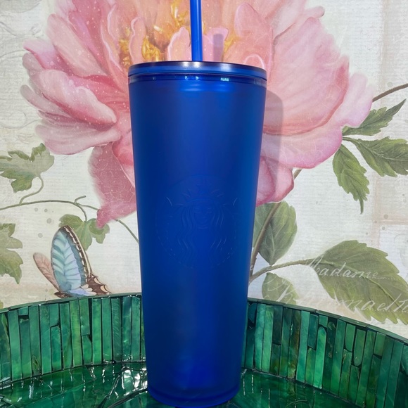 Starbucks Accessories - Starbucks 2023 Matte Blue Soft Touch Velvet Cold Cup Tumbler